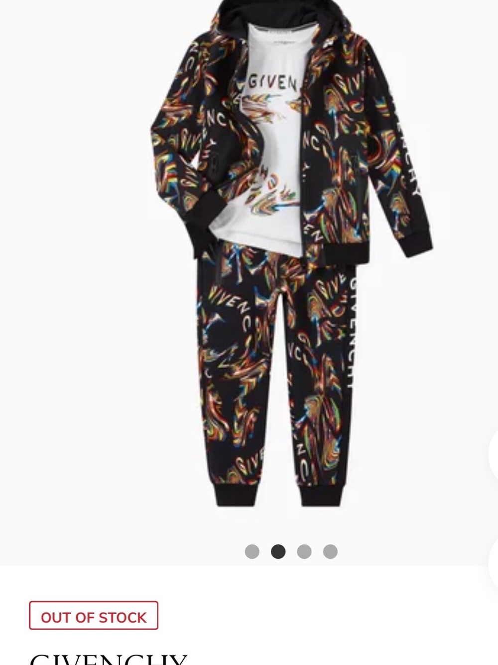 Givenchy Black Multicolor Abstract Logo Track Set
